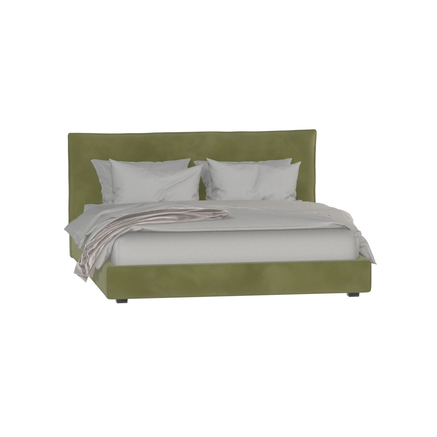 Thea Upholstered Double Bed with Clean Headboard