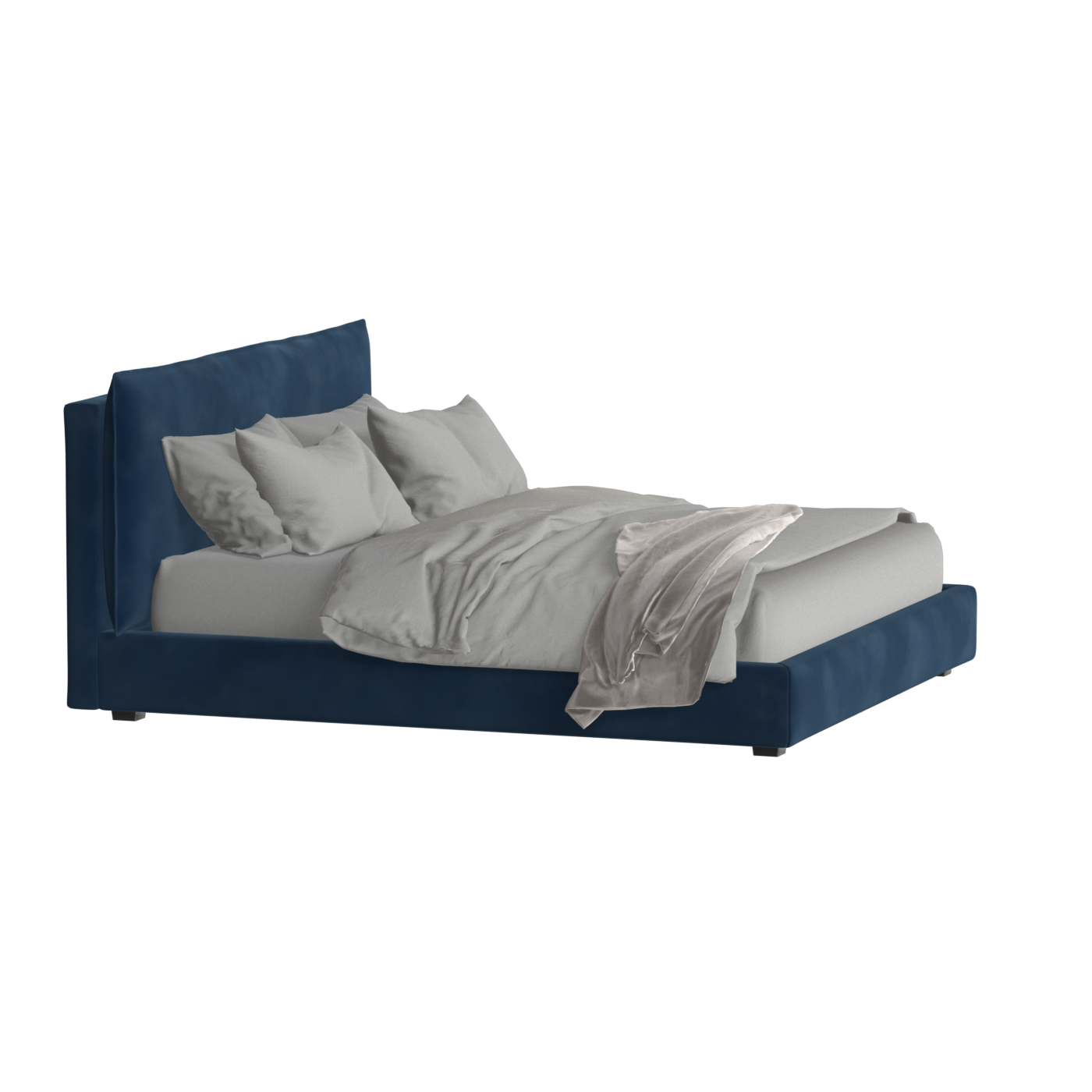 Thea Upholstered Double Bed with Clean Headboard