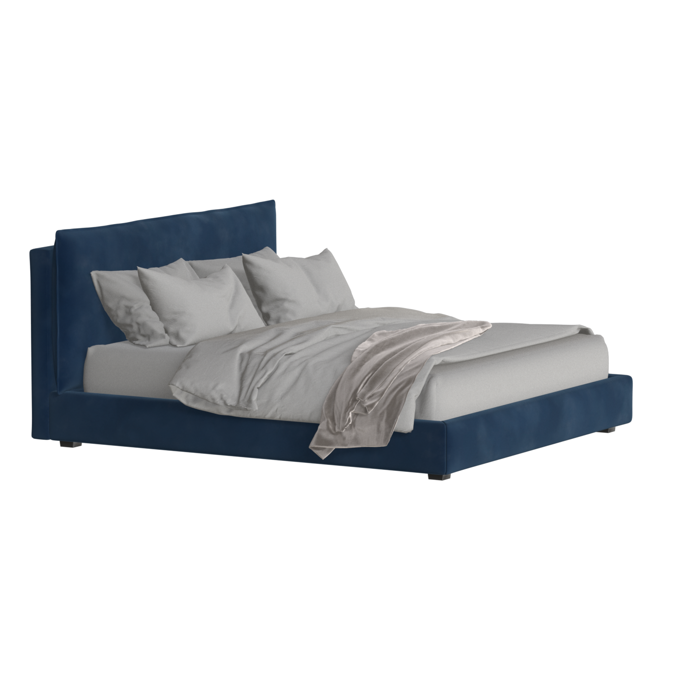 Thea Upholstered Double Bed with Clean Headboard
