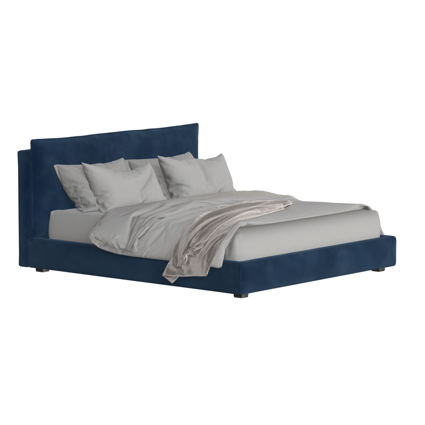 Thea Upholstered Double Bed with Clean Headboard