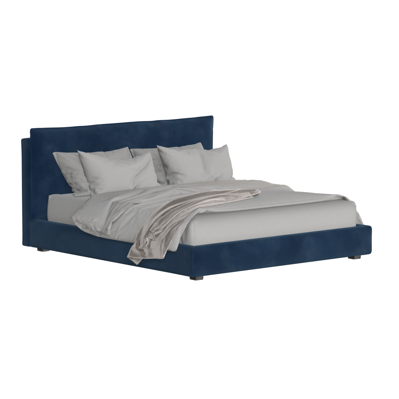Thea Upholstered Double Bed with Clean Headboard