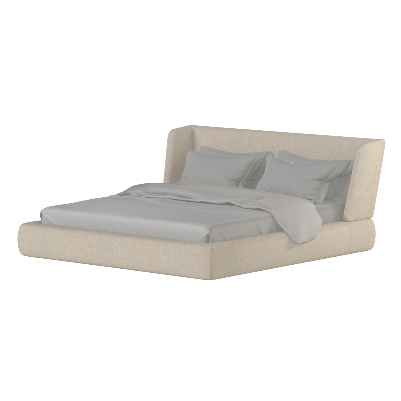 Valentina bed in Boucle Baloo Fabric
