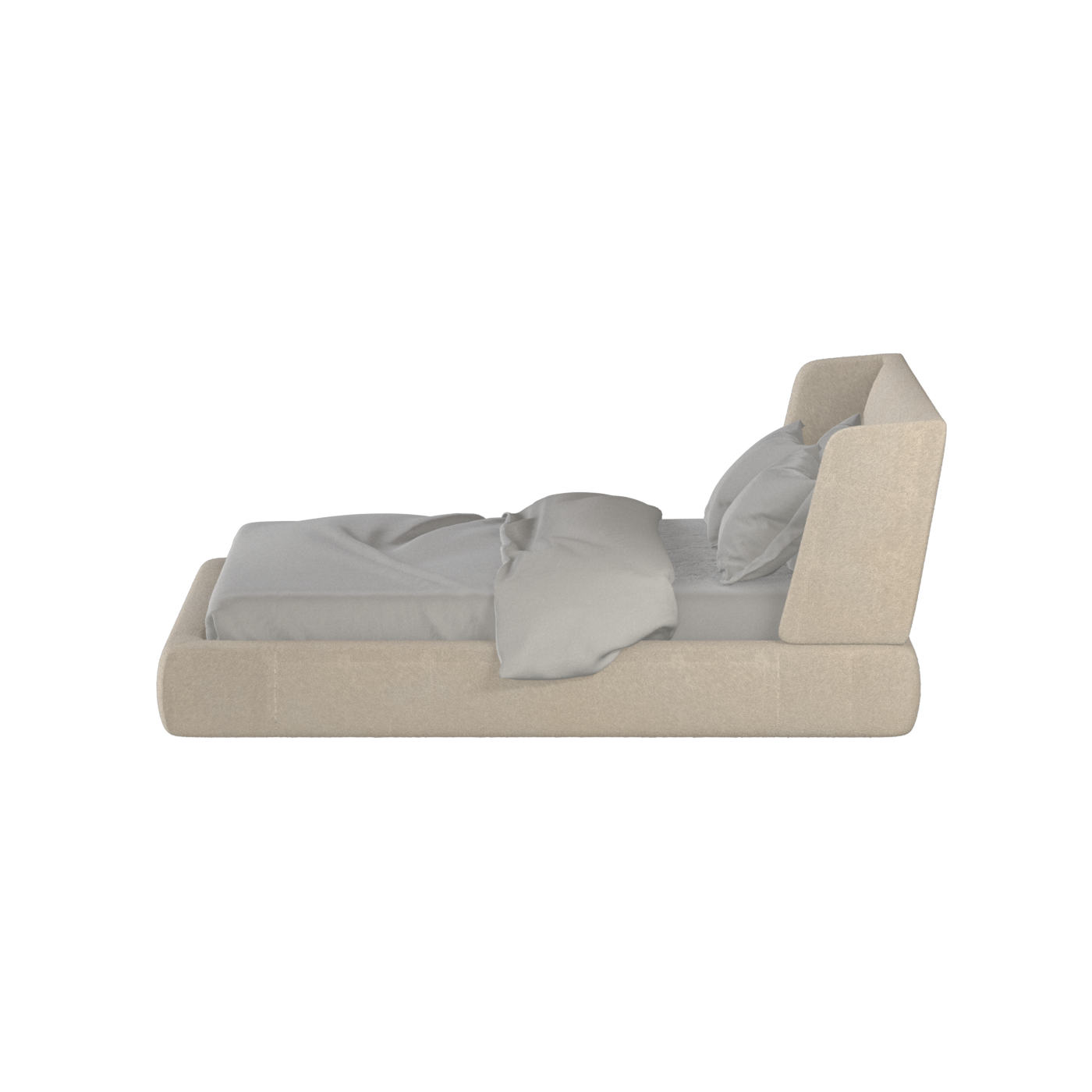 Valentina bed in Boucle Baloo Fabric