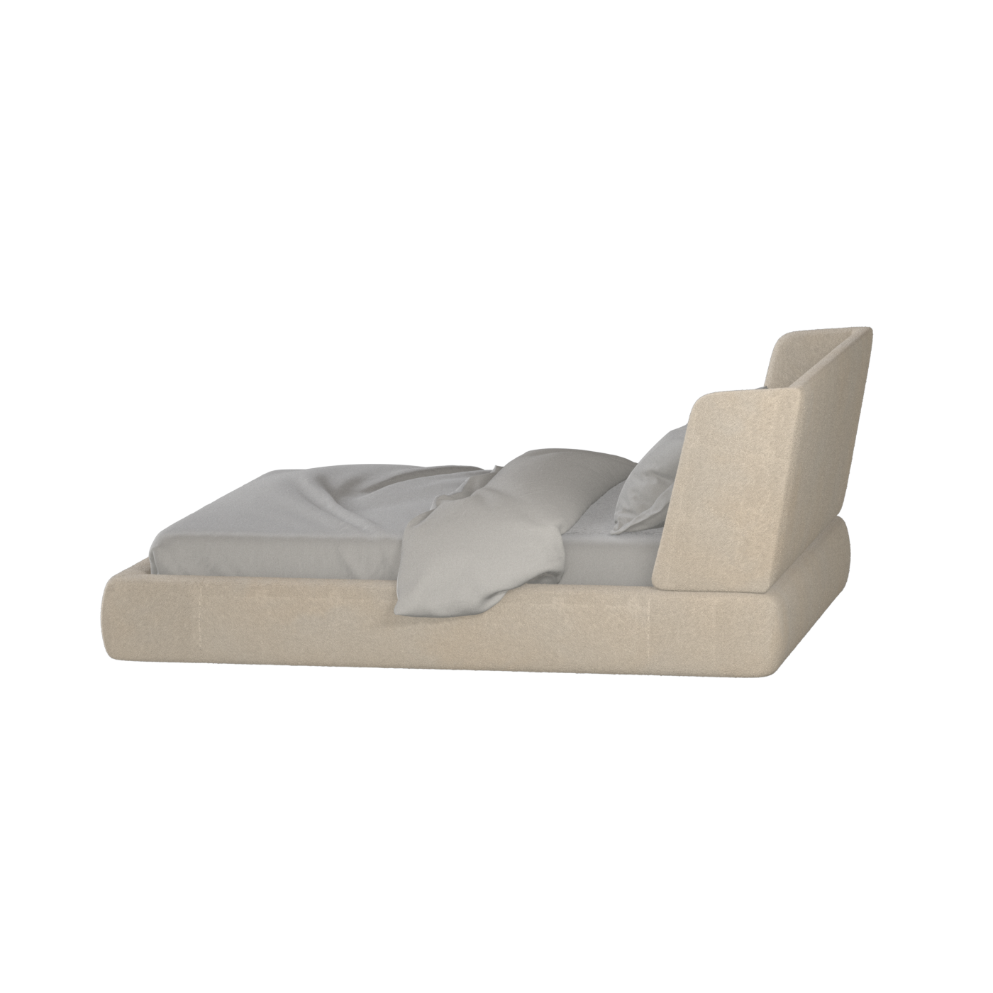 Valentina bed in Boucle Baloo Fabric