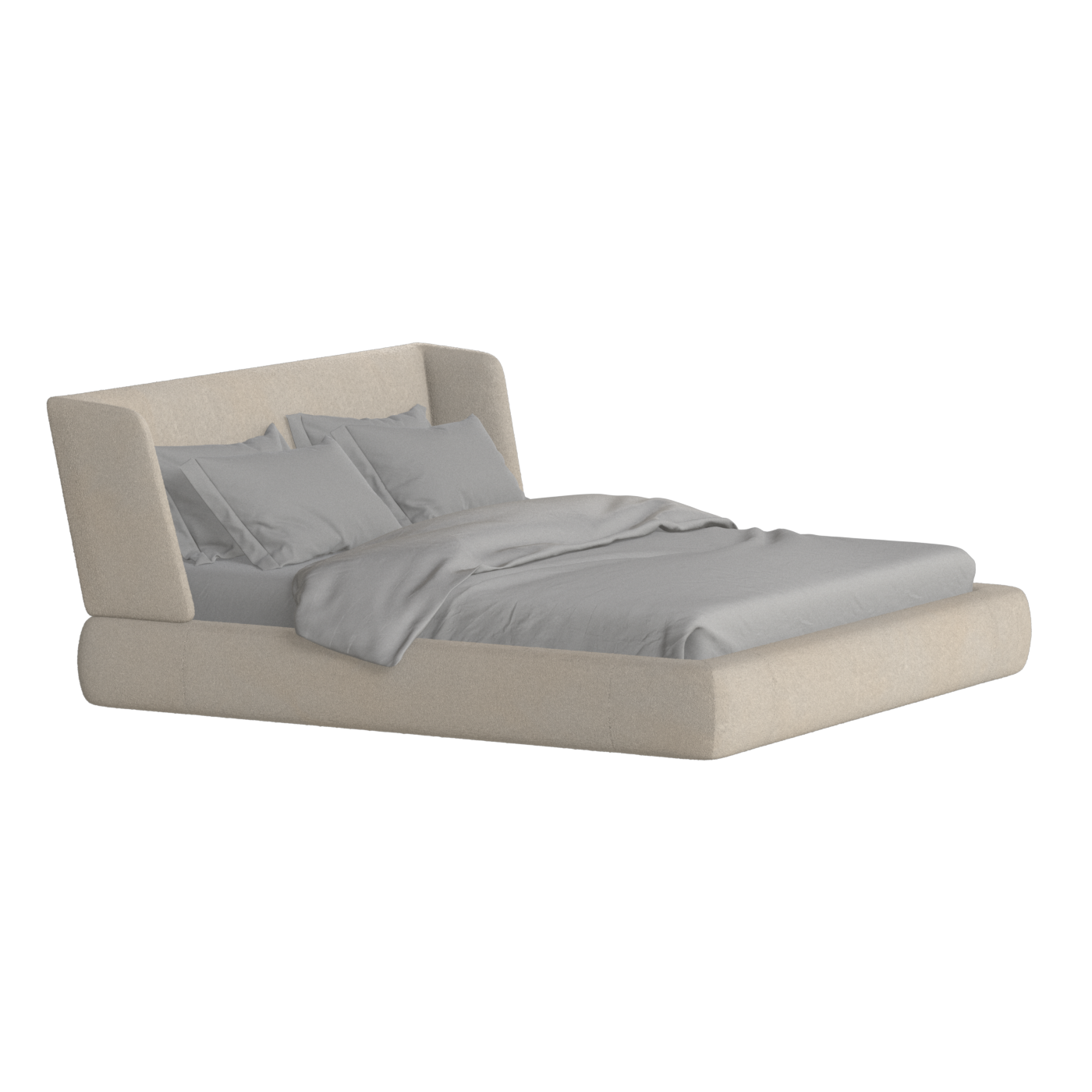 Valentina bed in Boucle Baloo Fabric