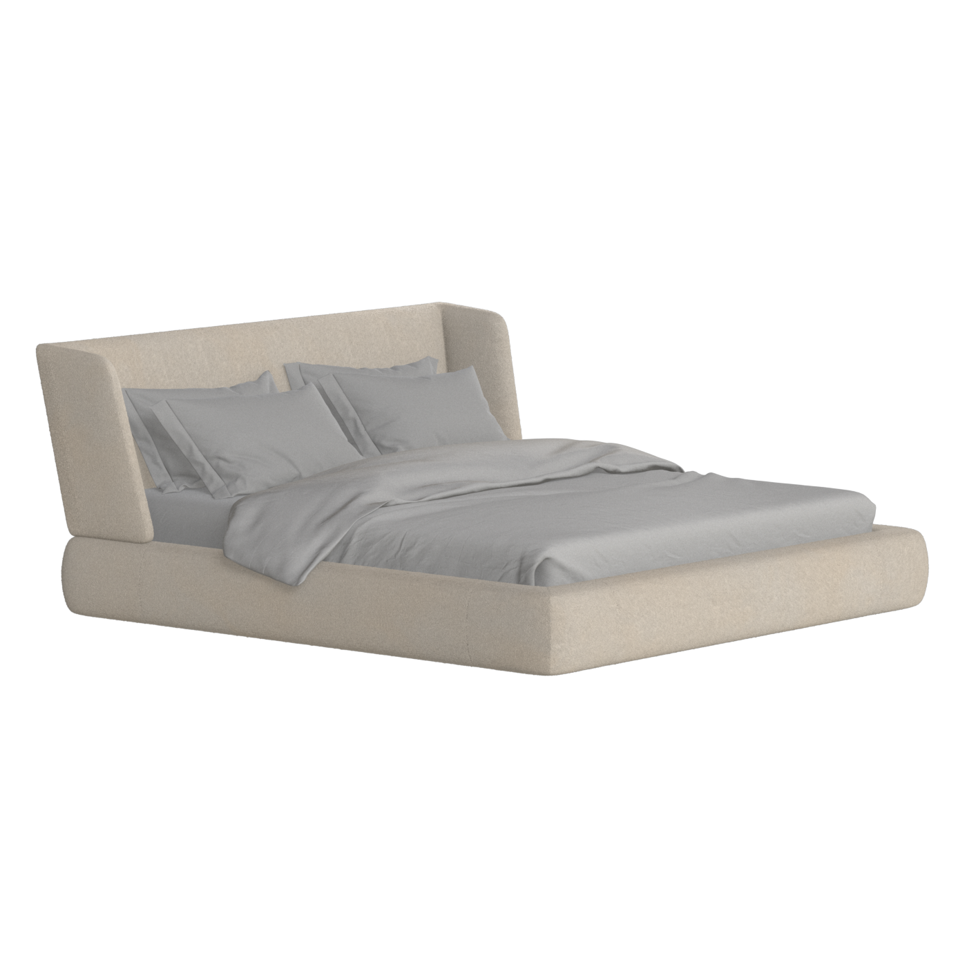 Valentina bed in Boucle Baloo Fabric