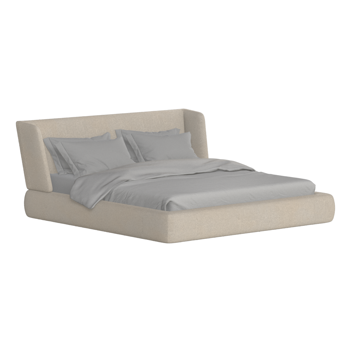 Valentina bed in Boucle Baloo Fabric
