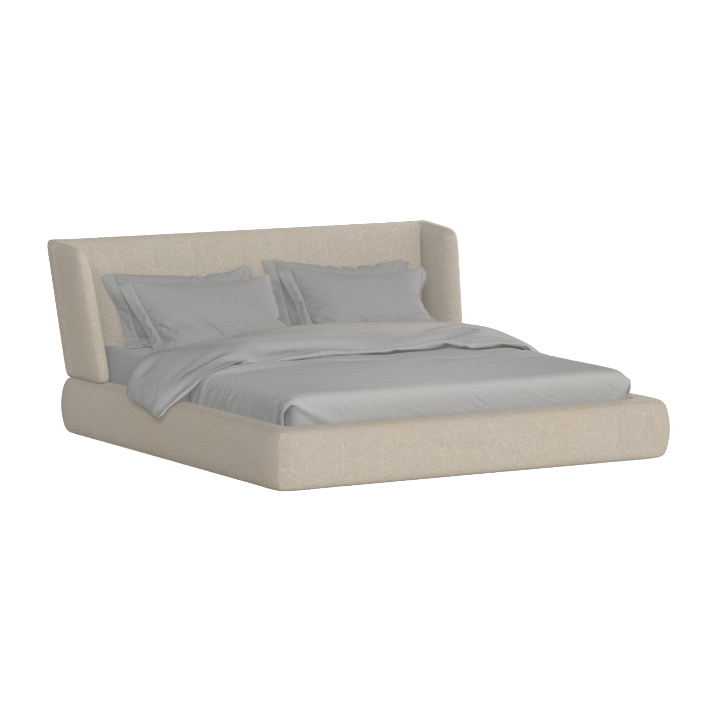 Valentina bed in Boucle Baloo Fabric