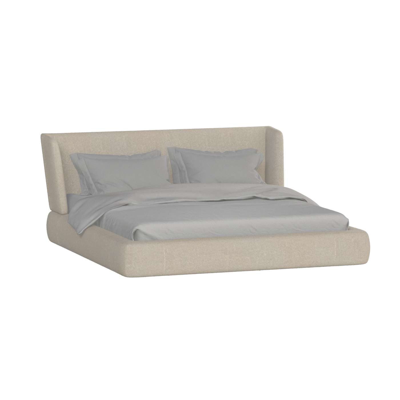 Valentina bed in Boucle Baloo Fabric
