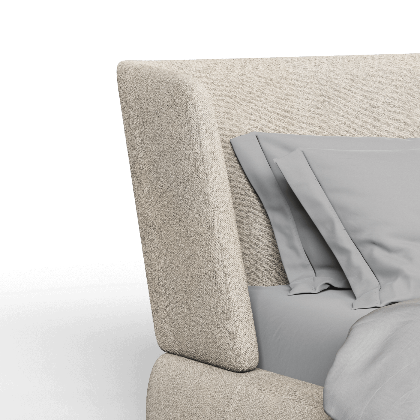 Valentina bed in Boucle Baloo Fabric