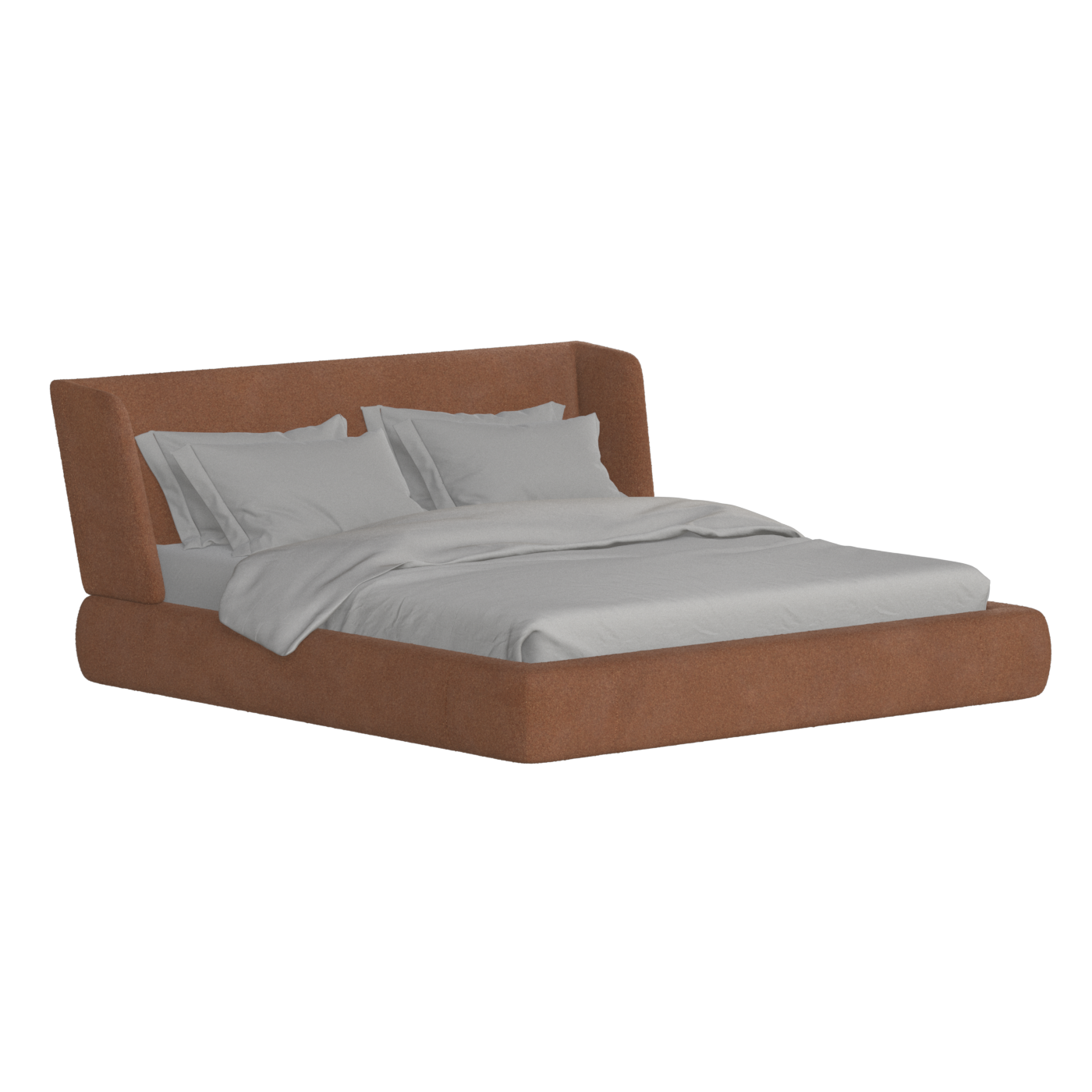 Valentina bed in Boucle Baloo Fabric