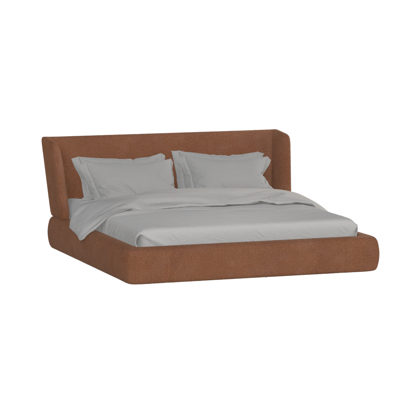 Valentina bed in Boucle Baloo Fabric