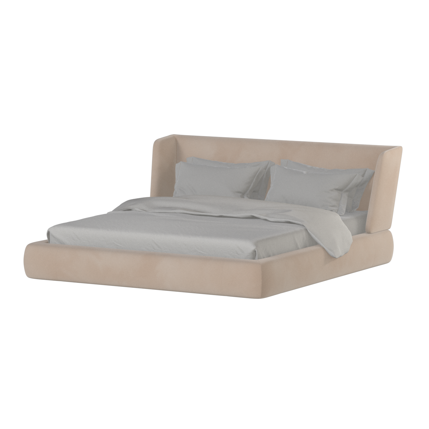 Valentina bed in Boucle Velvet Fabric