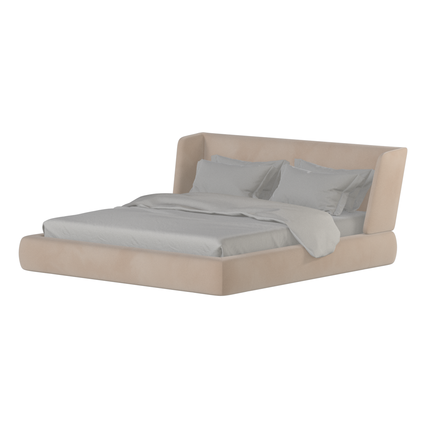 Valentina bed in Boucle Velvet Fabric