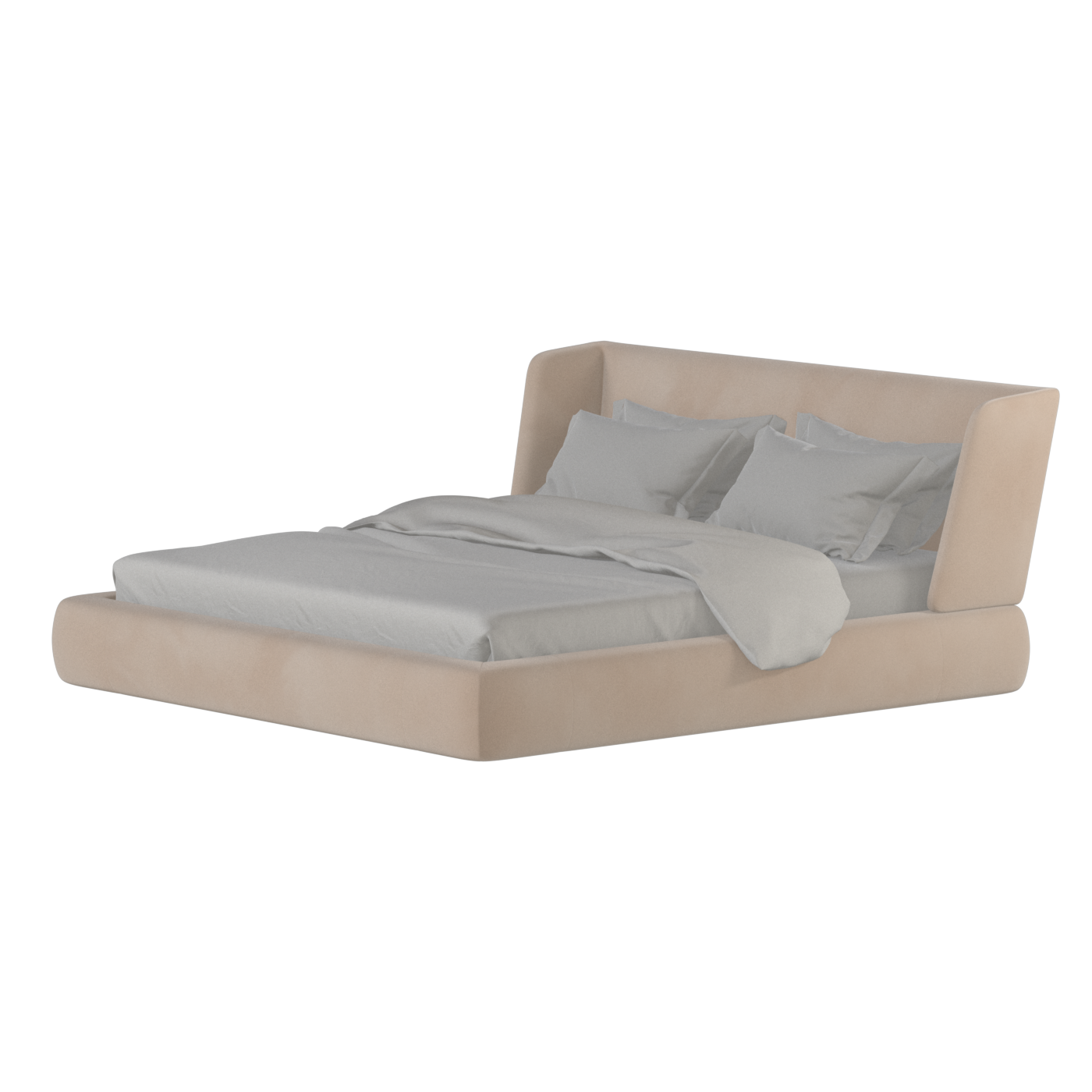 Valentina bed in Boucle Velvet Fabric
