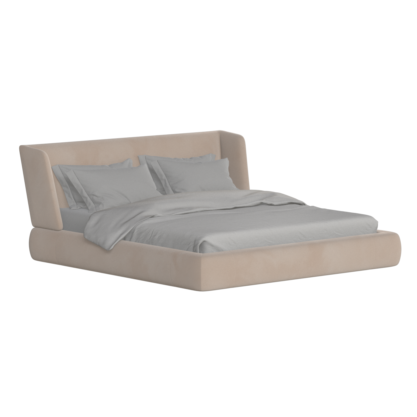 Valentina bed in Boucle Velvet Fabric