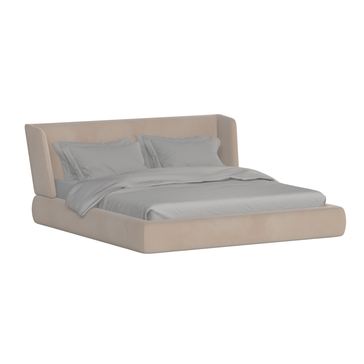 Valentina bed in Boucle Velvet Fabric