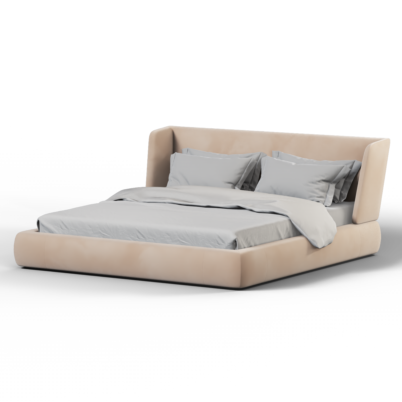Valentina bed in Boucle Velvet Fabric