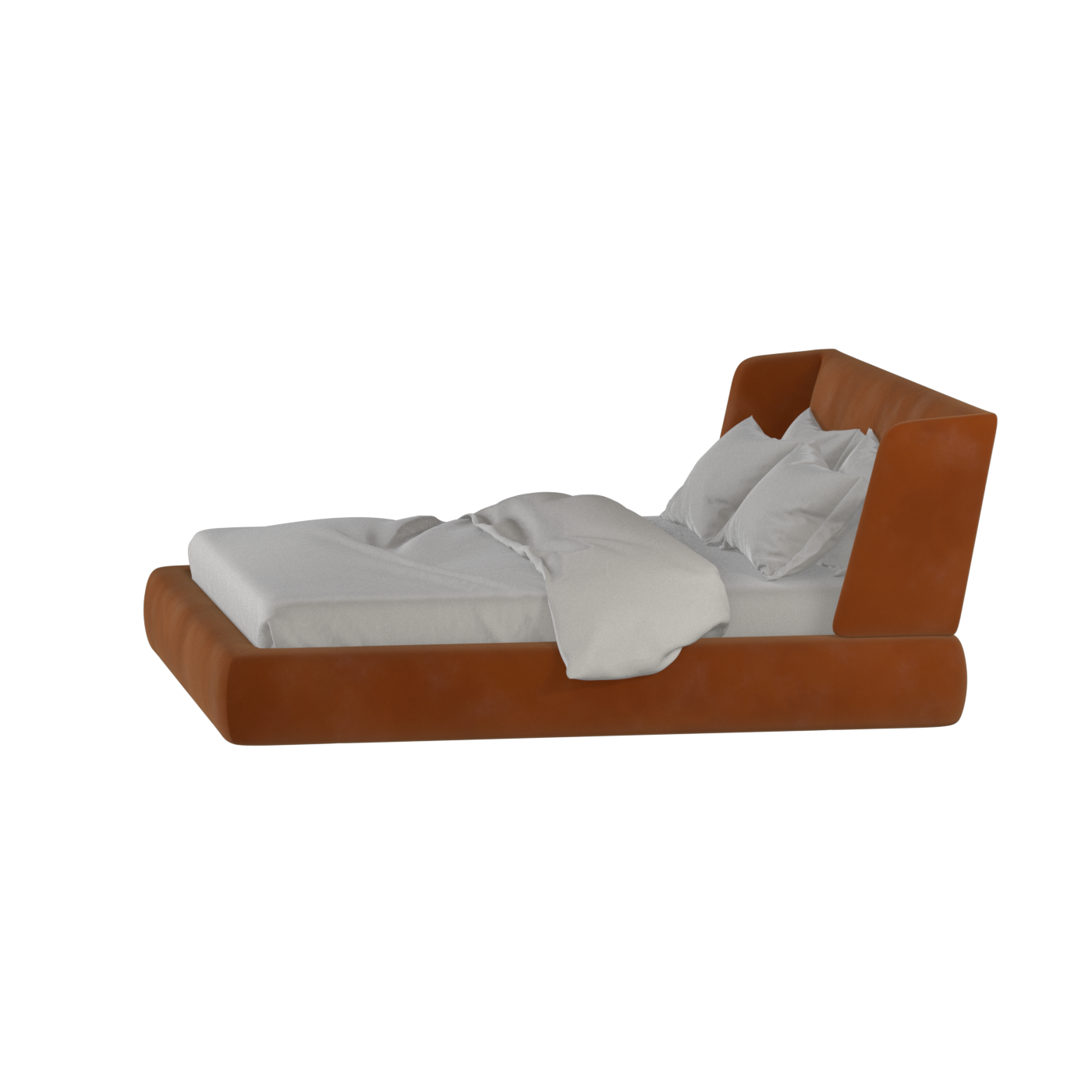 Valentina bed in Boucle Velvet Fabric