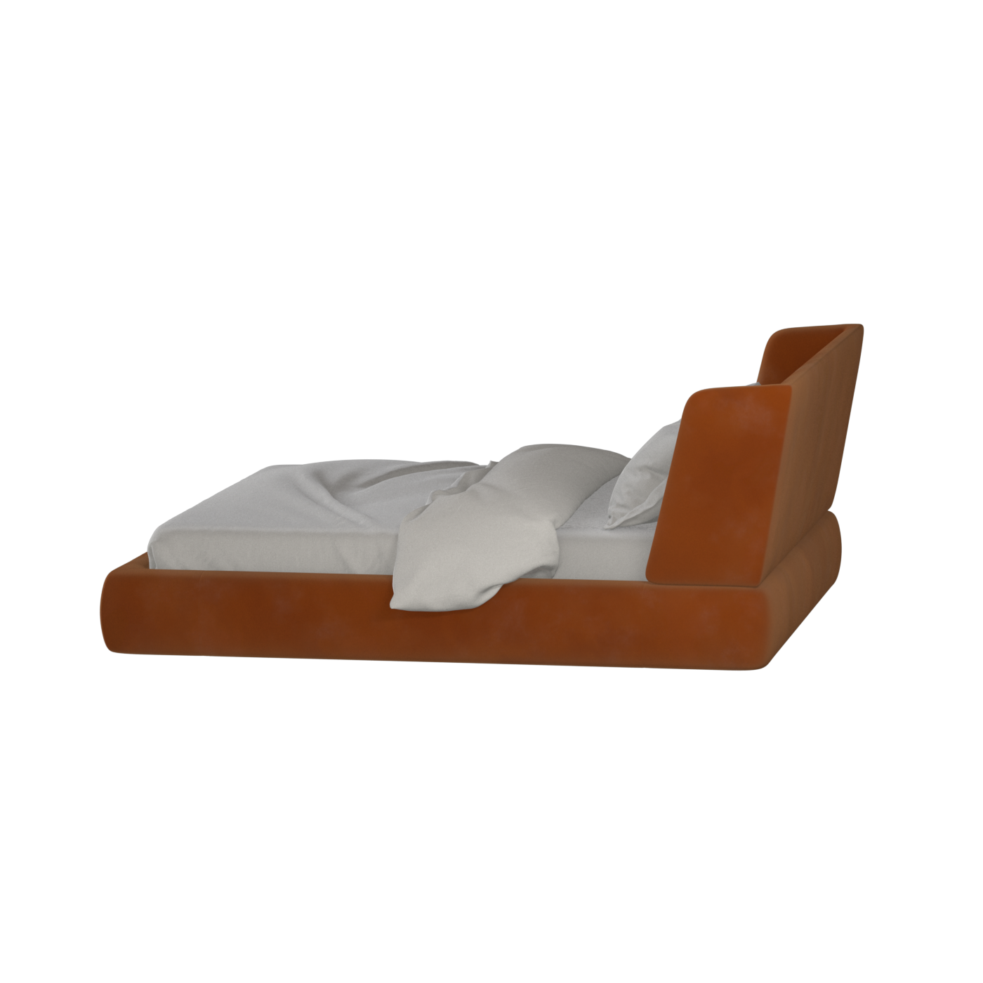 Valentina bed in Boucle Velvet Fabric