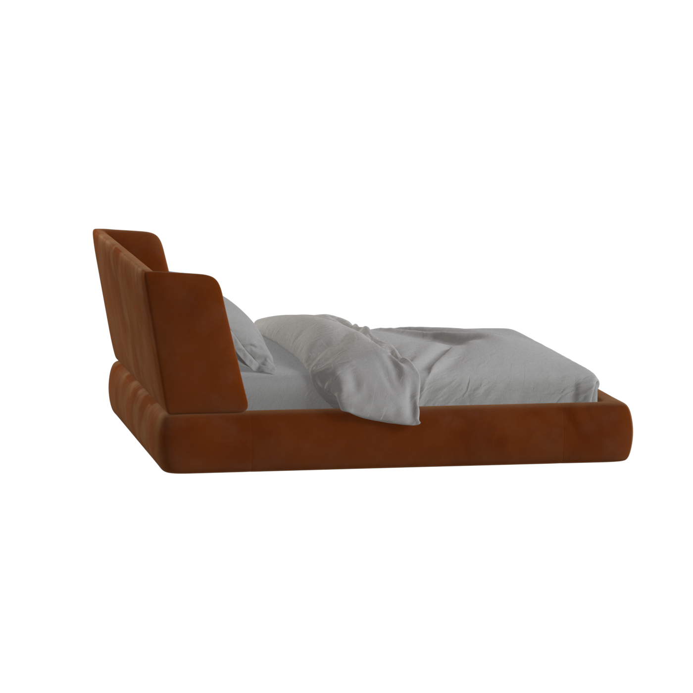 Valentina bed in Boucle Velvet Fabric
