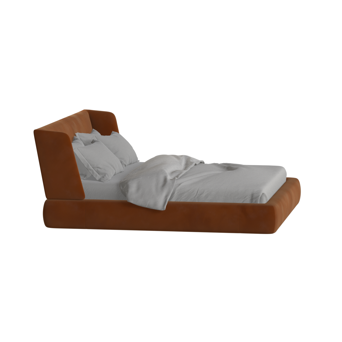 Valentina bed in Boucle Velvet Fabric