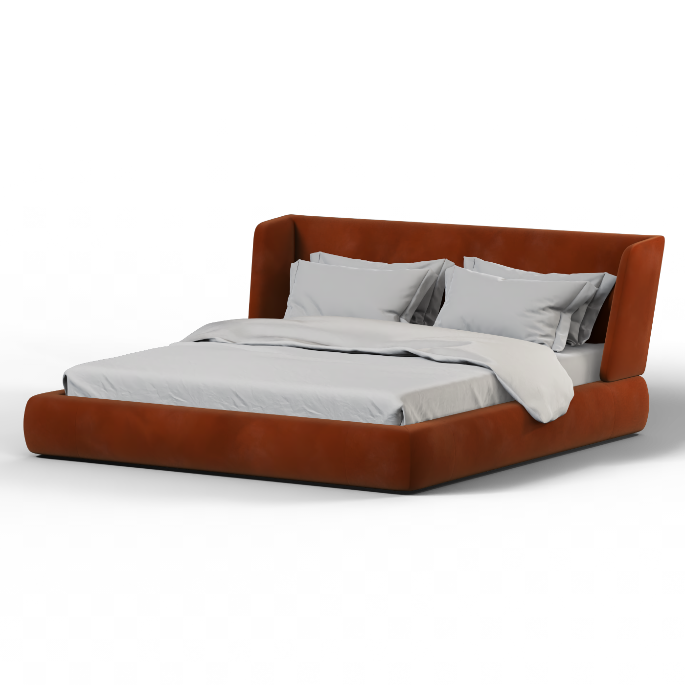 Valentina bed in Boucle Velvet Fabric