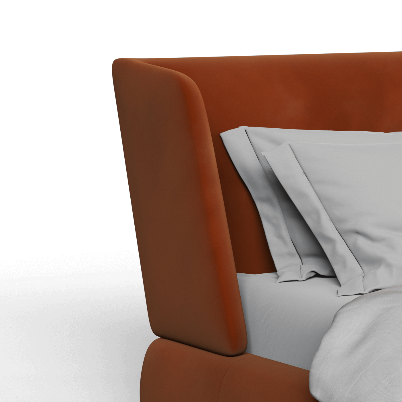 Valentina bed in Boucle Velvet Fabric