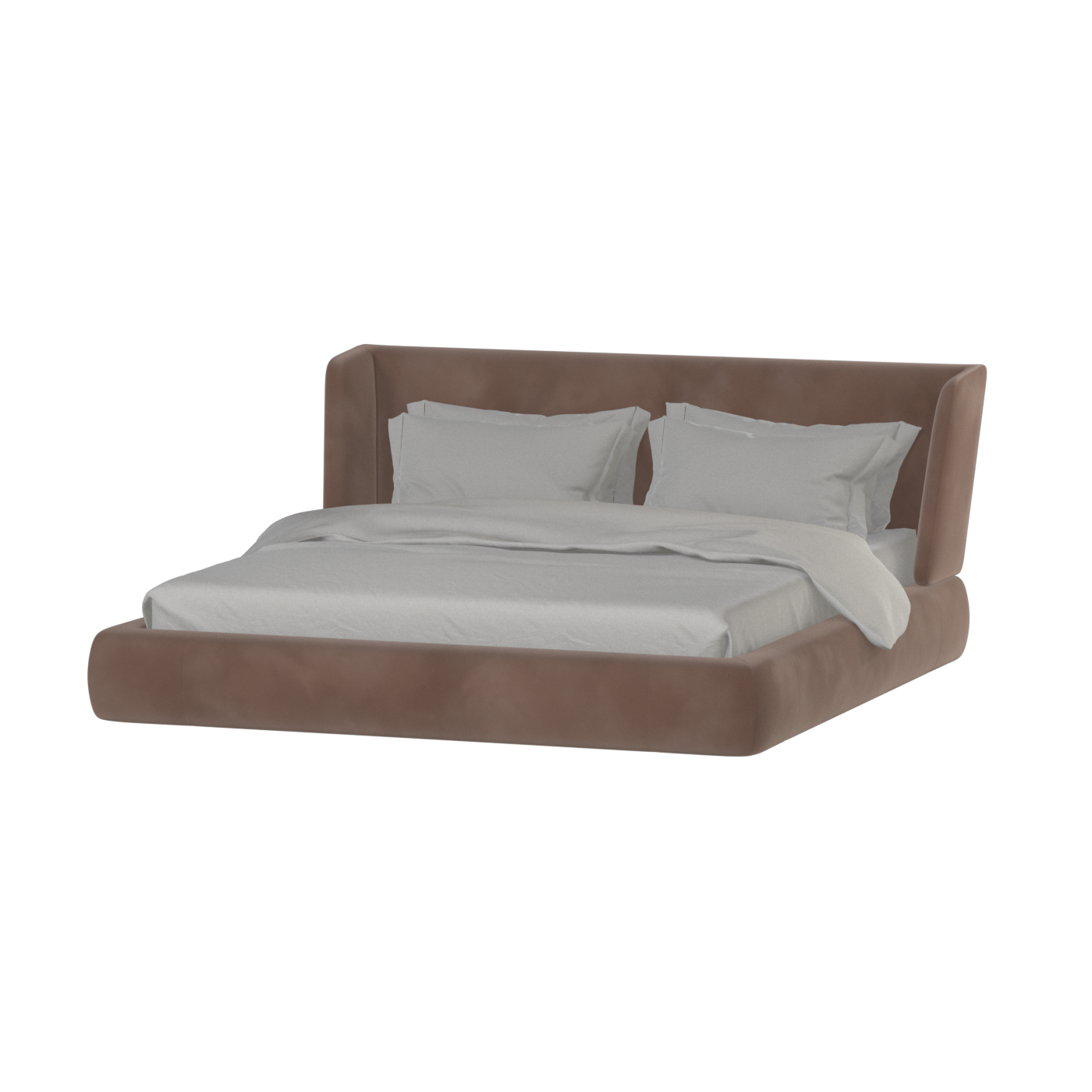 Valentina bed in Boucle Velvet Fabric
