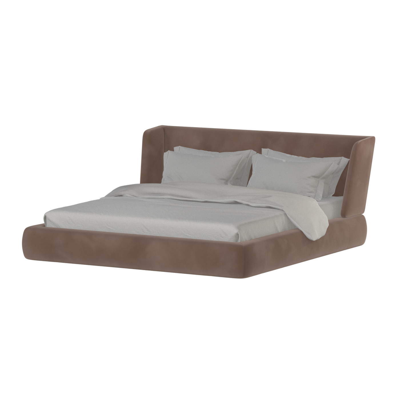 Valentina bed in Boucle Velvet Fabric