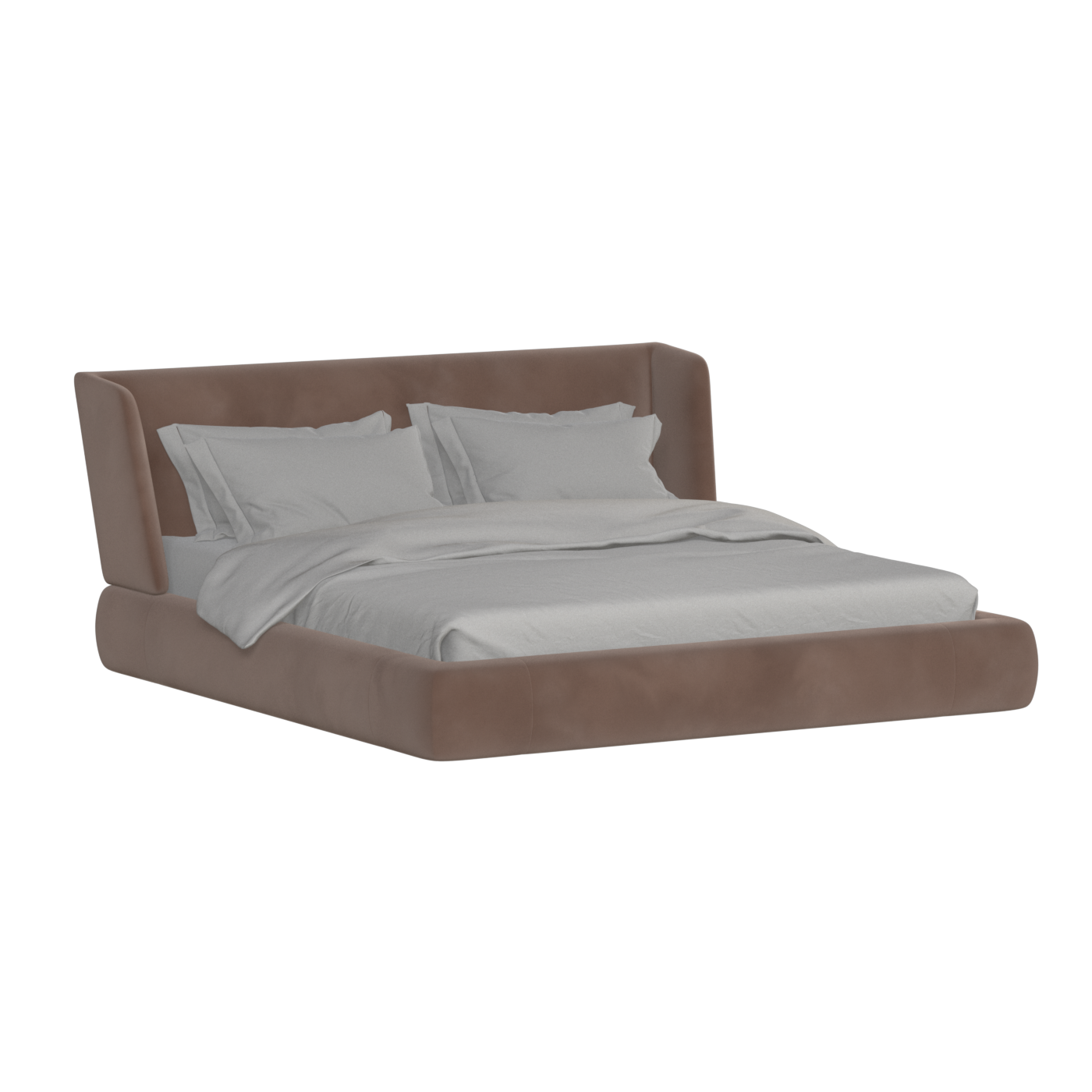 Valentina bed in Boucle Velvet Fabric