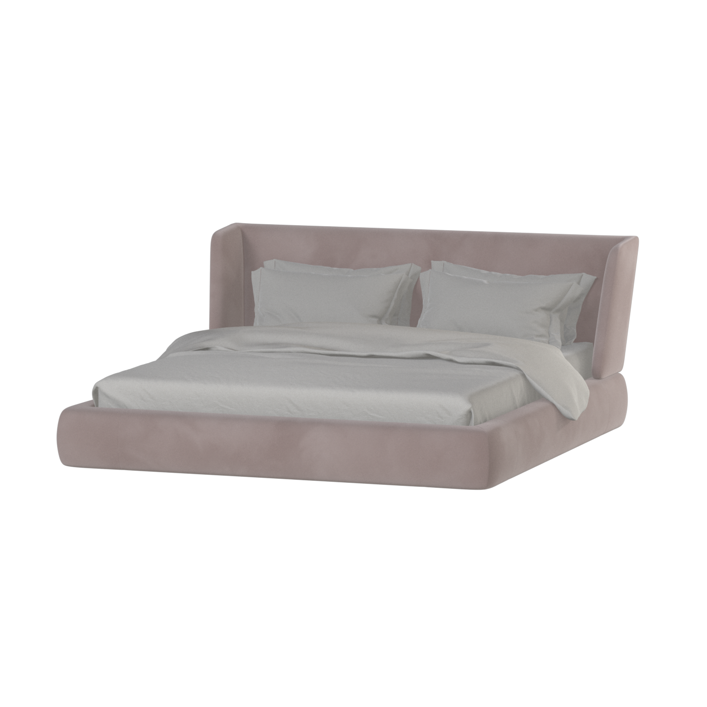 Valentina bed in Boucle Velvet Fabric