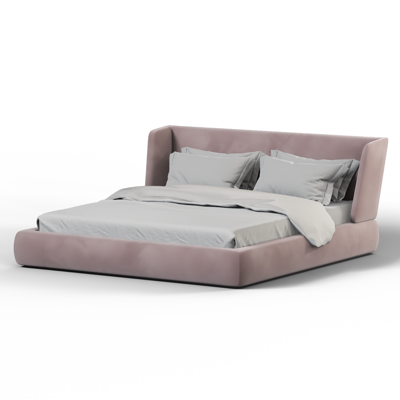 Valentina bed in Boucle Velvet Fabric